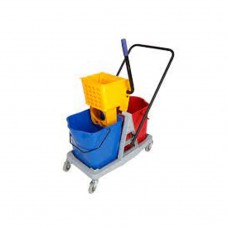 50L DOUBLE SAUL BUCKET & WRINGER (WITH CADDY)